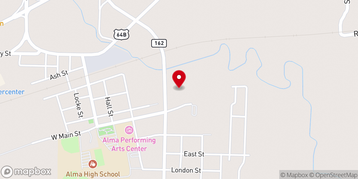 Map showing location of Grace Church of Alma