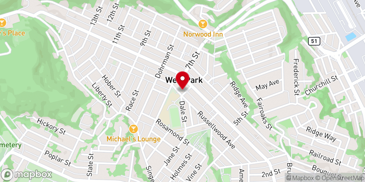 Map showing location of Inter-Church Food Bank