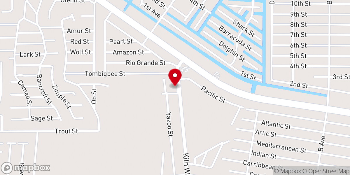 Map showing location of Shoreline Park Baptist Church