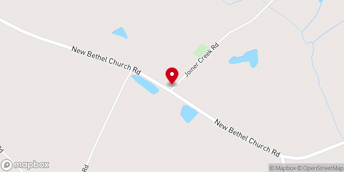 Map showing location of New Bethel Baptist Church
