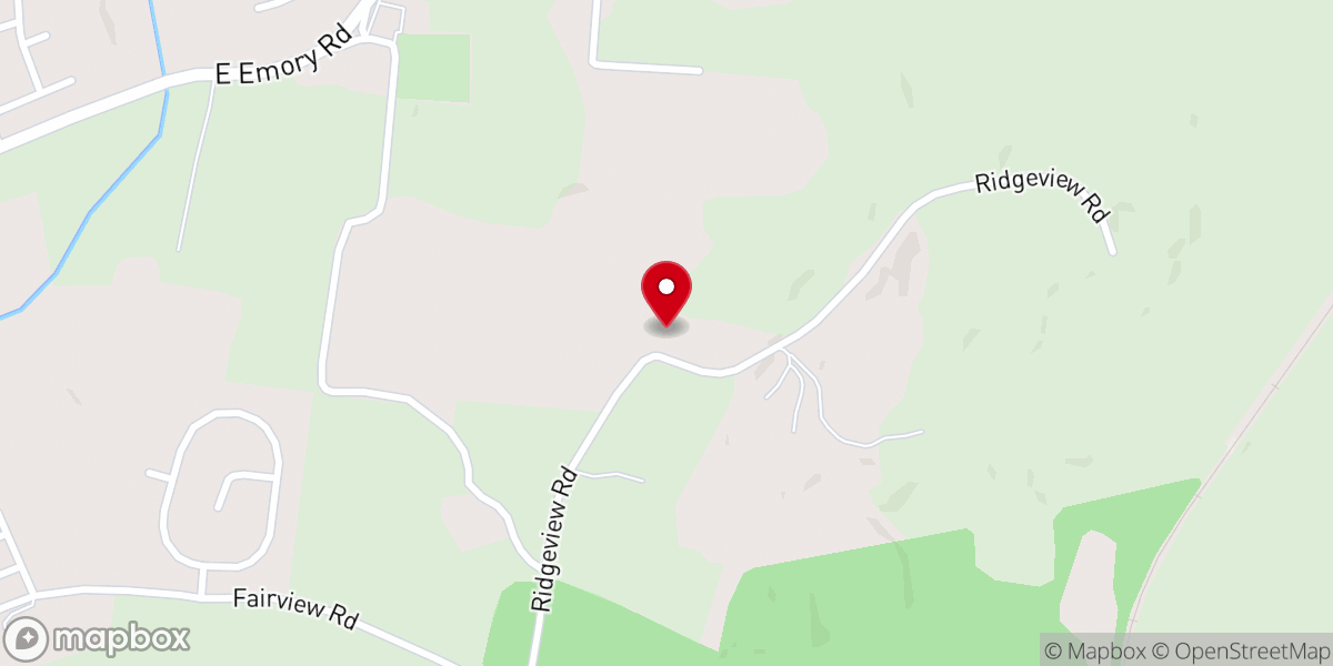 Map showing location of Ridgeview Heights Baptist Church