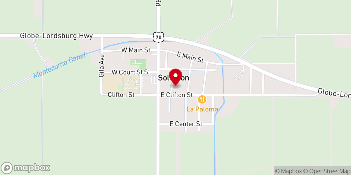Map showing location of Our Lady of Guadalupe