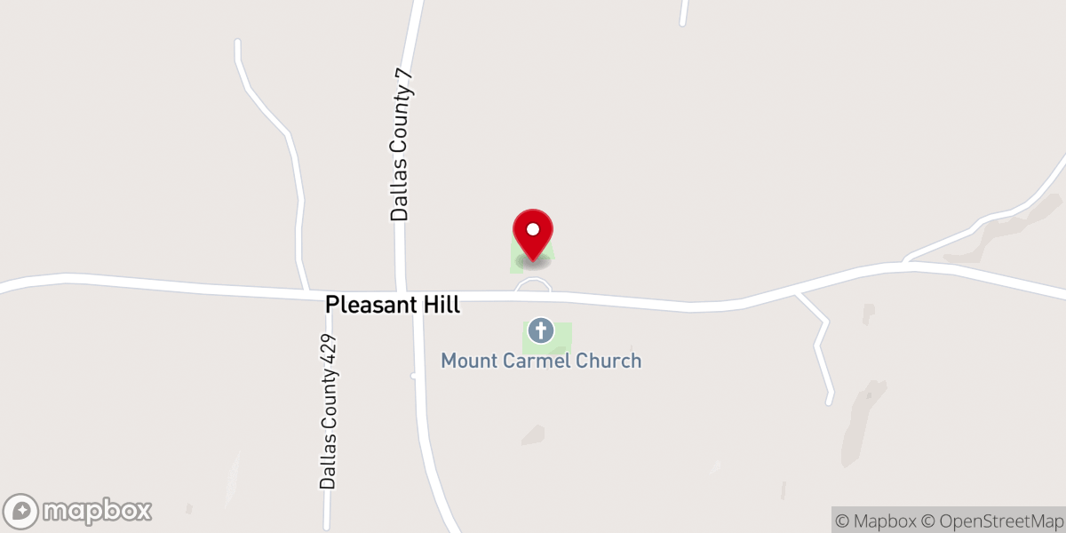 Map showing location of Pleasant Hill Presbyterian Church
