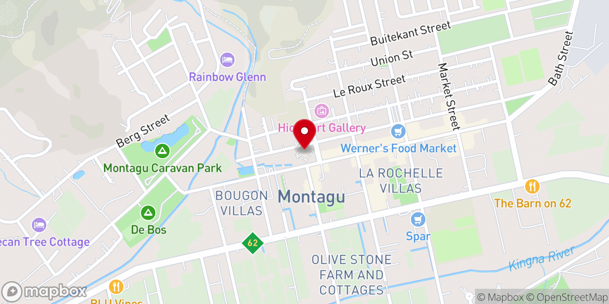 Map showing location of Dutch Reformed Church Montagu