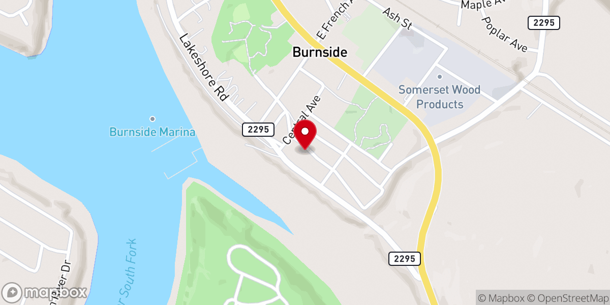 Map showing location of Burnside Christian Church