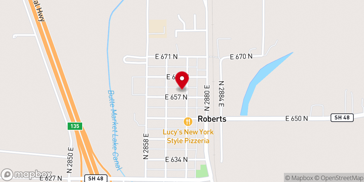 Map showing location of St. Anthony Catholic Church