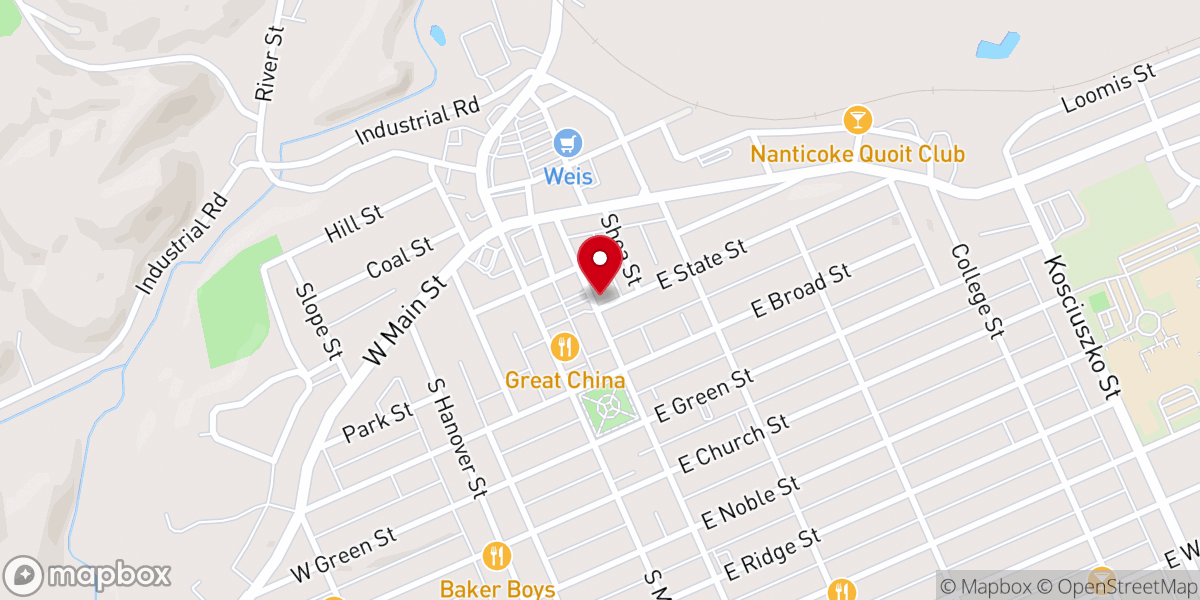 Map showing location of Nebo Baptist Church