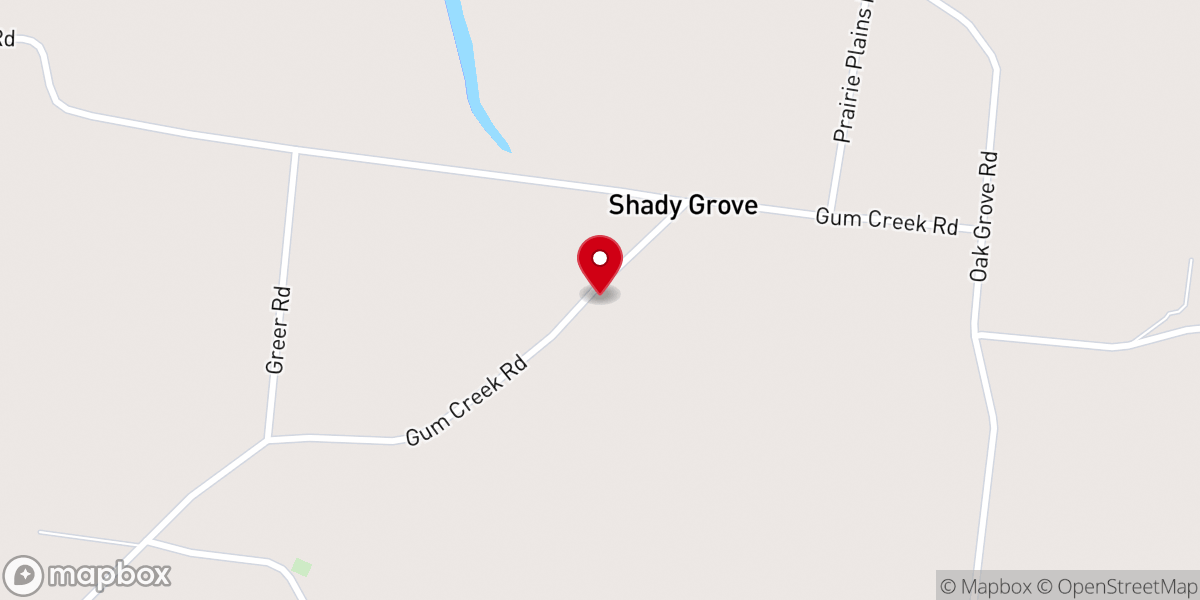 Map showing location of Shady Grove Church of the Nazarene