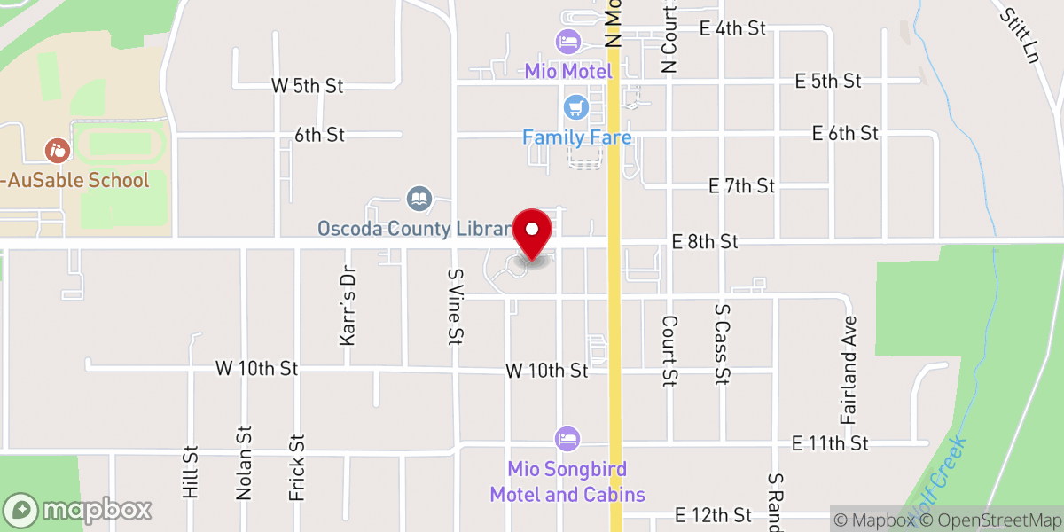 Map showing location of Our Lady Of the Woods Shrine