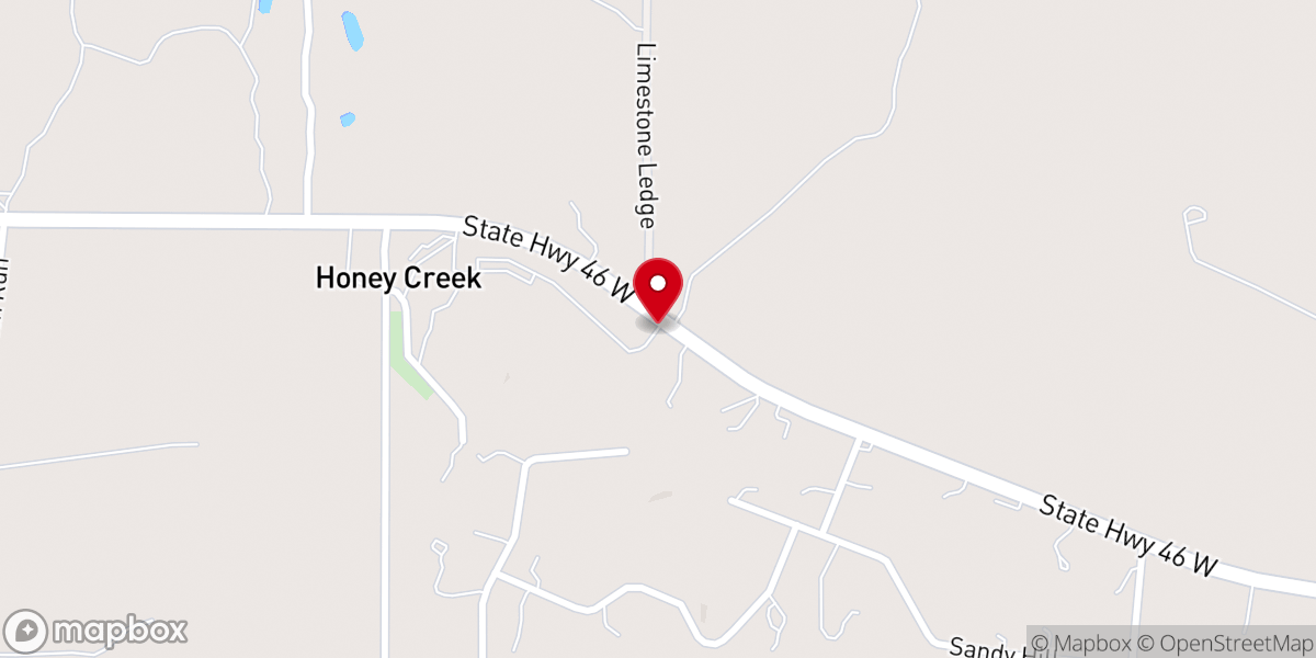 Map showing location of St. Joseph Catholic Church - Honey Creek