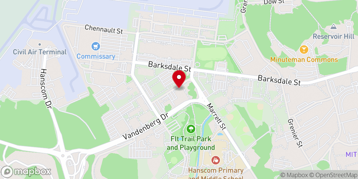 Map showing location of Hanscom AFB Chapel