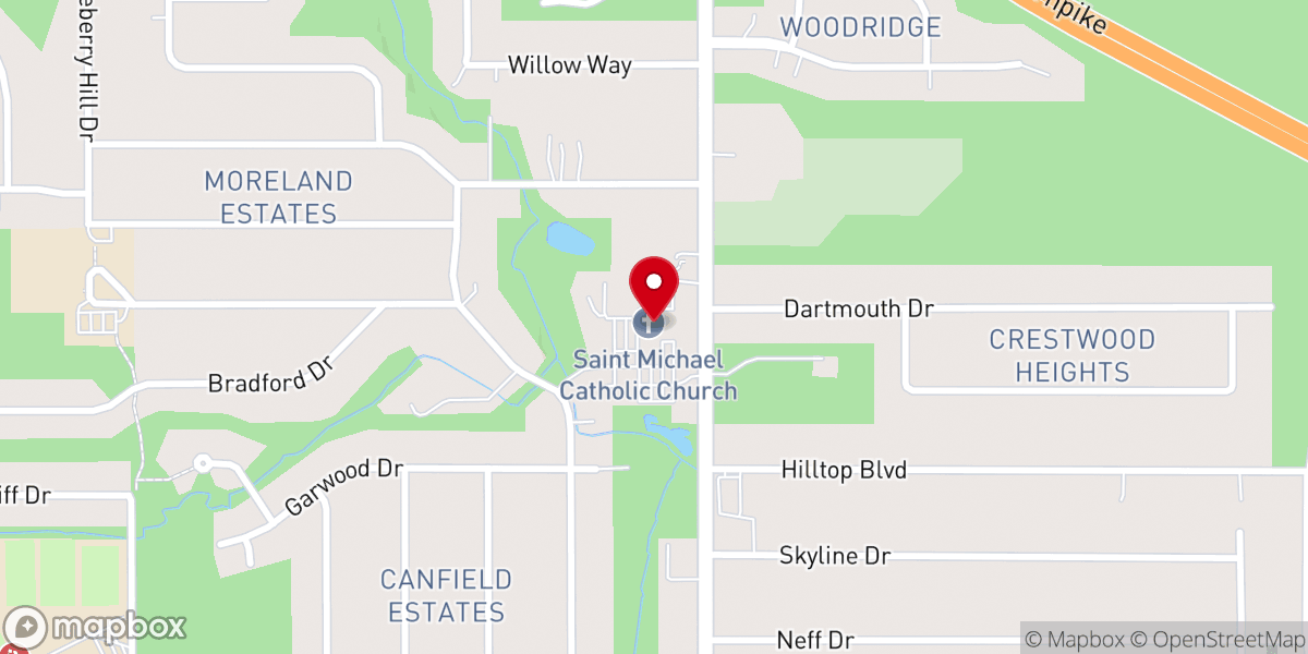 Map showing location of St. Michael Roman Catholic Parish