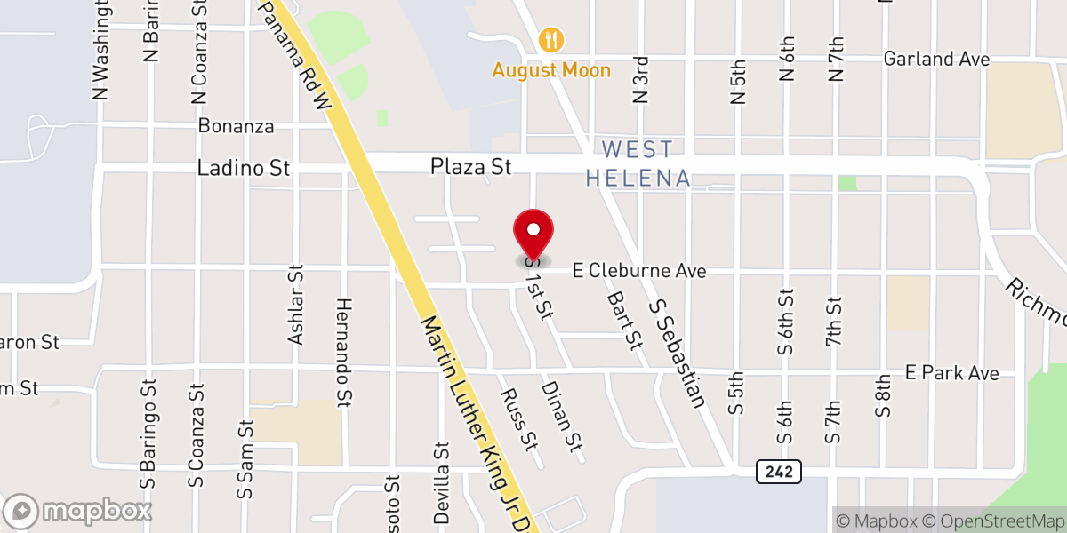 Map showing location of Christ Center Baptist Church