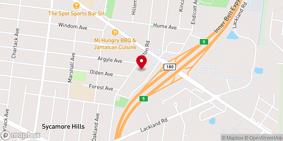 Map showing location of Harmony Church STL