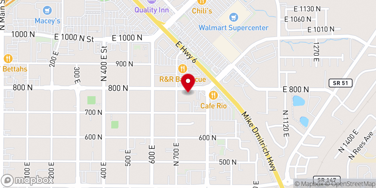 Map showing location of Faith Baptist Church of Utah Valley