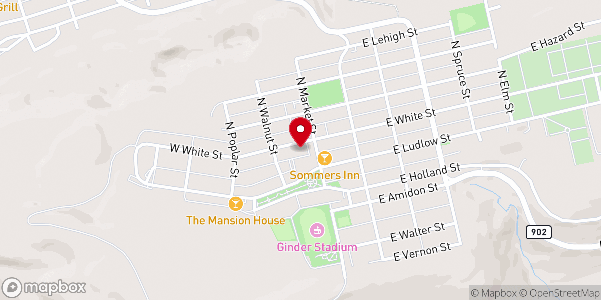 Map showing location of St. Paul's Evangelical Lutheran Church