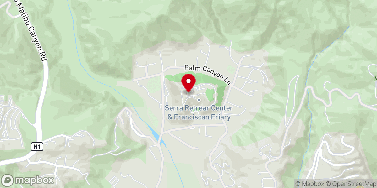 Map showing location of Serra Retreat