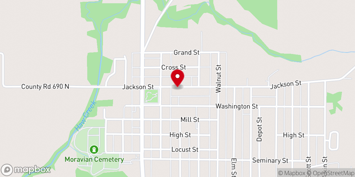 Map showing location of First Baptist Church of Hope