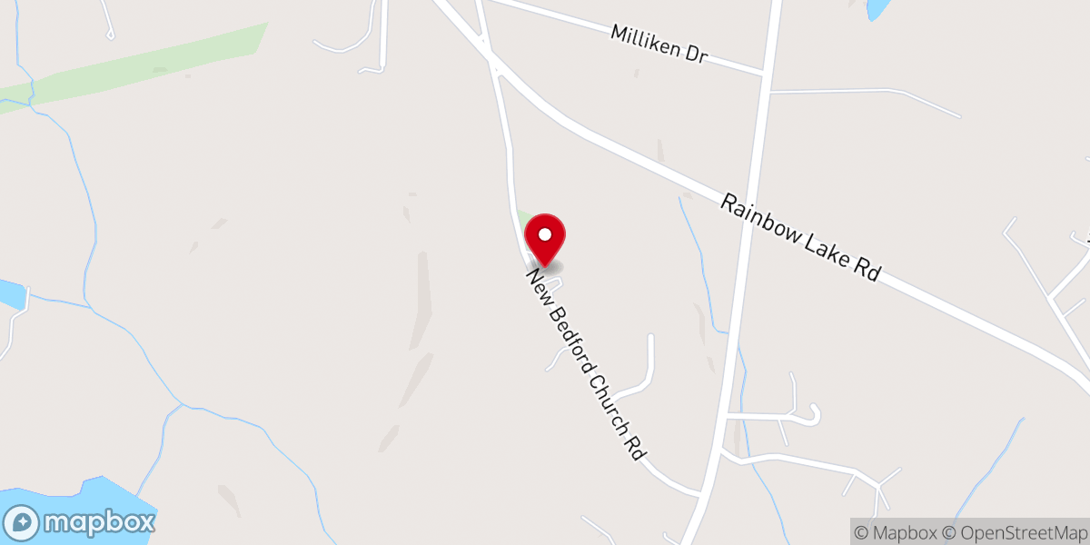 Map showing location of New Bedford Baptist Church