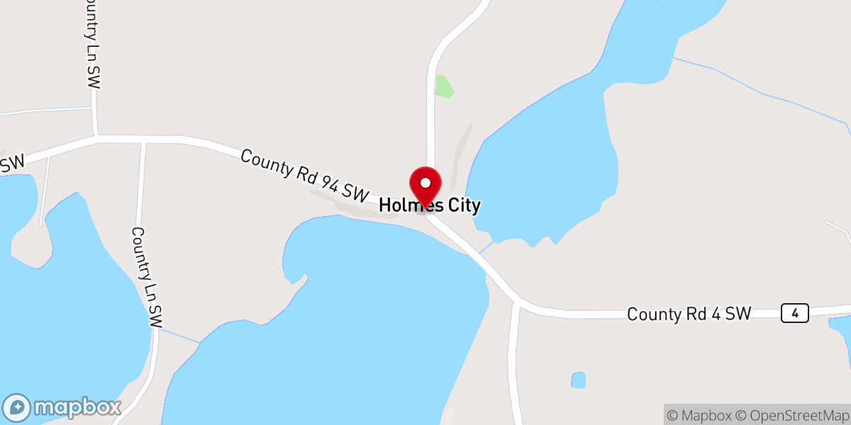 Map showing location of Holmes City