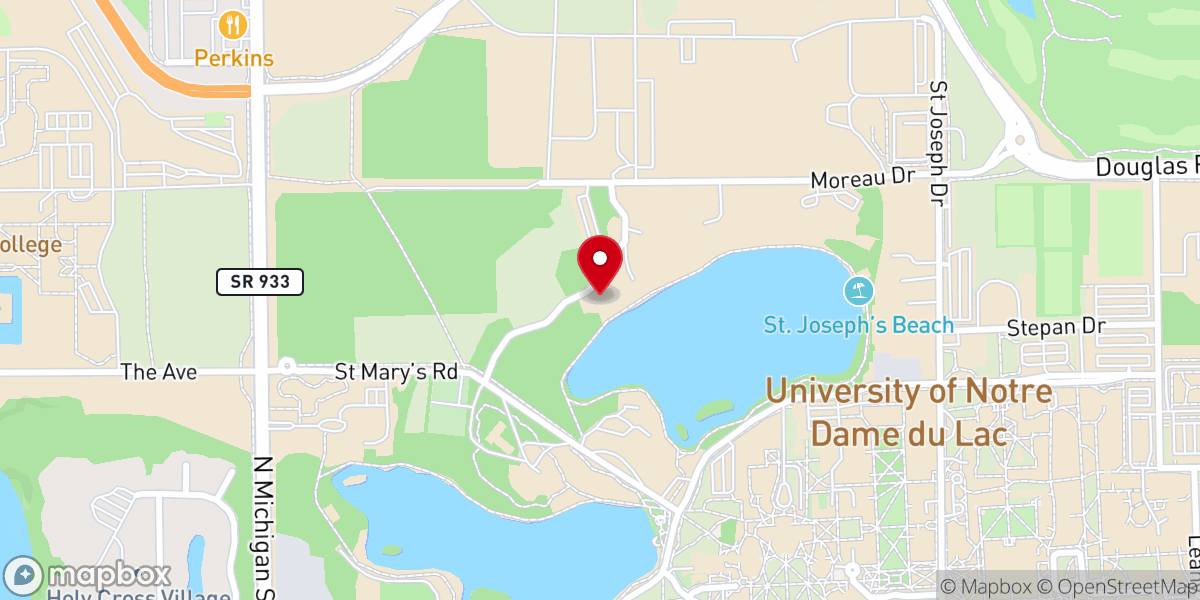 Map showing location of Sacred Heart Parish Center