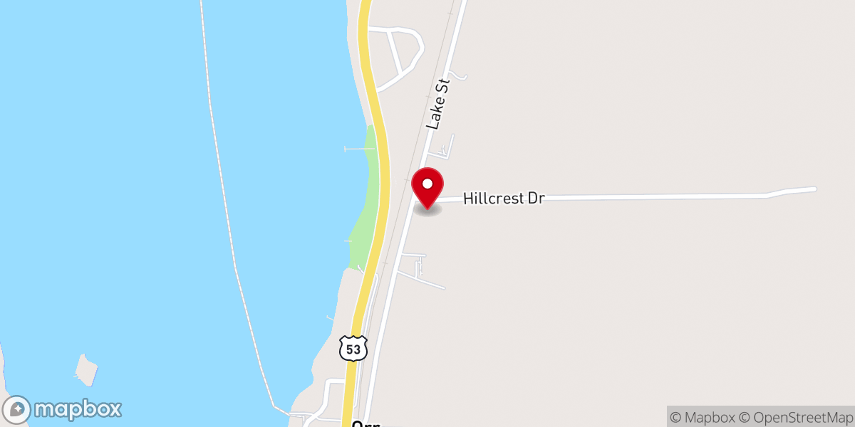 Map showing location of Lakeview Baptist Church