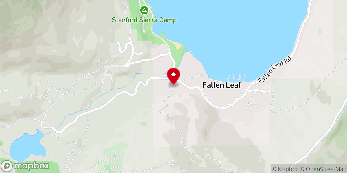 Map showing location of Fallen Leaf Chapel