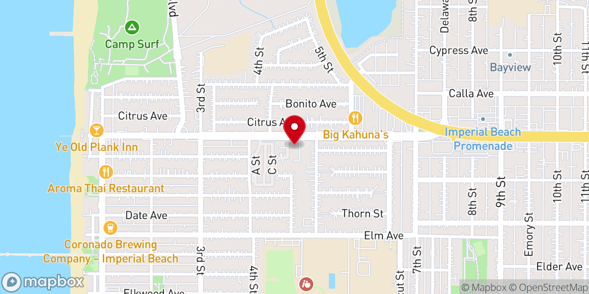 Map showing location of Imperial Beach United Methodist Church