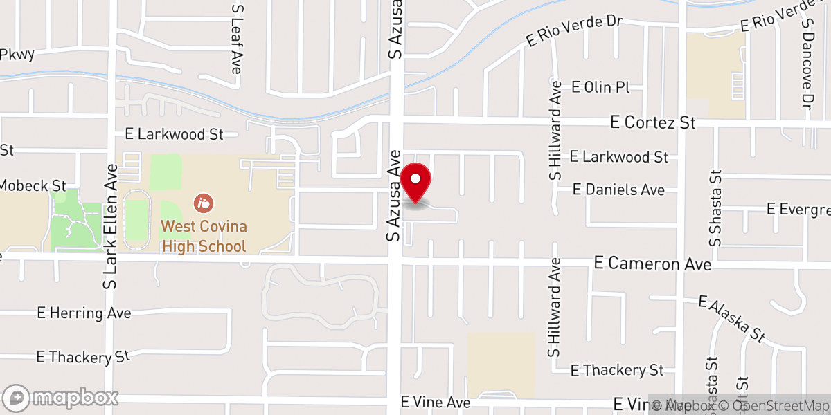 Map showing location of Praise Church of West Covina