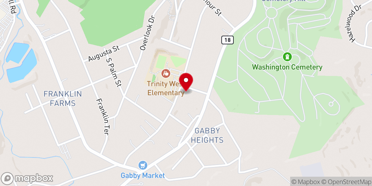 Map showing location of Avery United Methodist Church