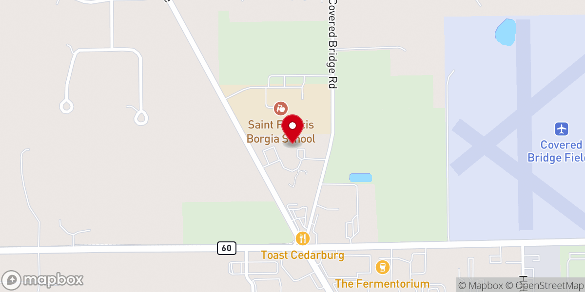 Map showing location of St Francis Borgia Catholic Church - North