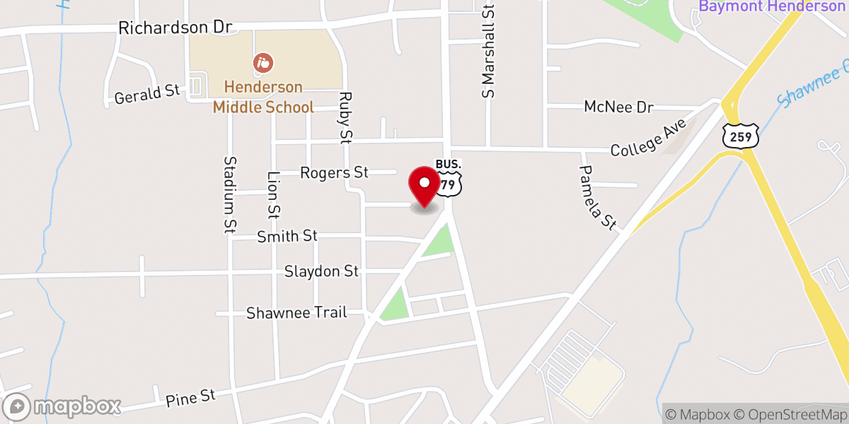 Map showing location of Iglesia Adventista del Séptimo Día/Henderson, TX