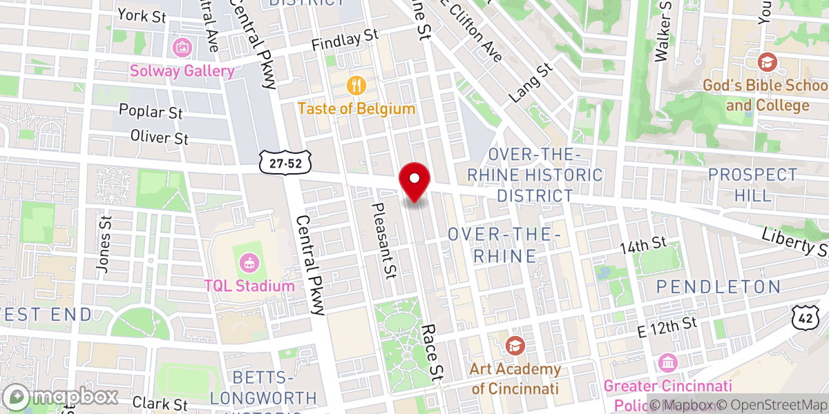 Map showing location of Prince of Peace Lutheran Church