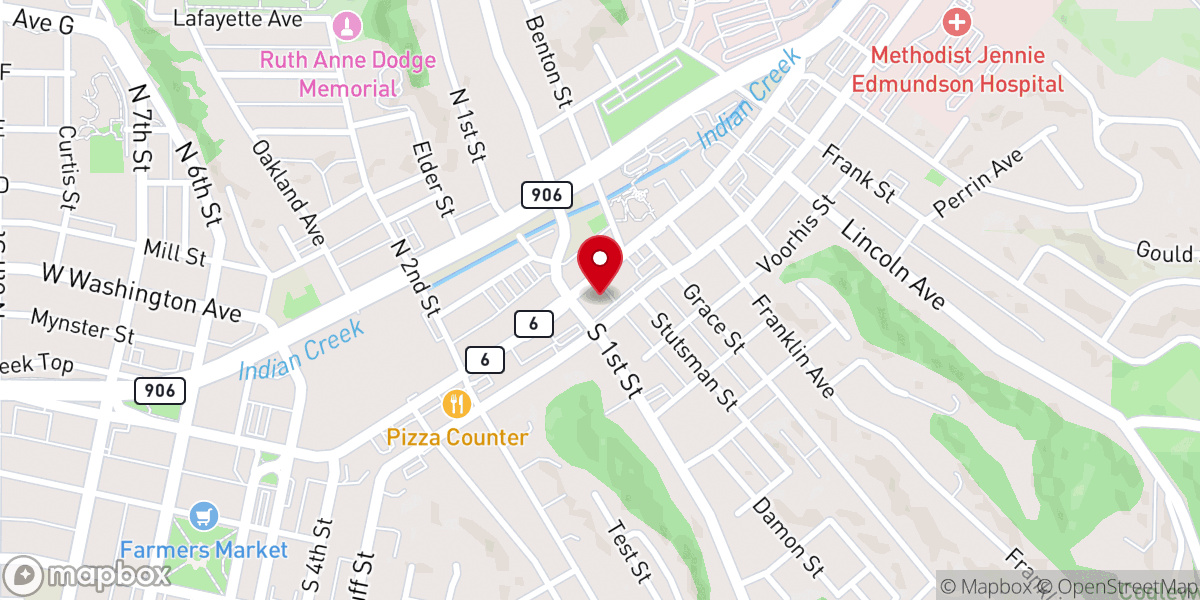 Map showing location of Broadway United Methodist Church