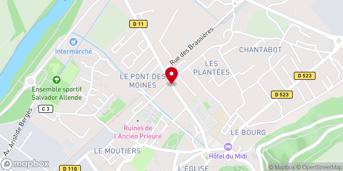 Map showing location of Le Prieure