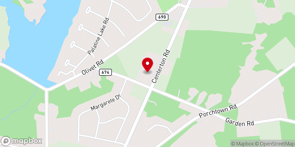 Map showing location of Olivet Church