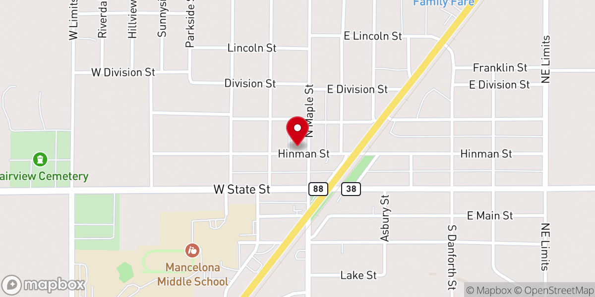 Map showing location of Mancelona Food Pantry & Resale