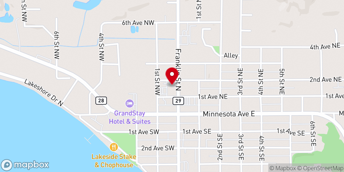 Map showing location of Sacred Heart Catholic Church