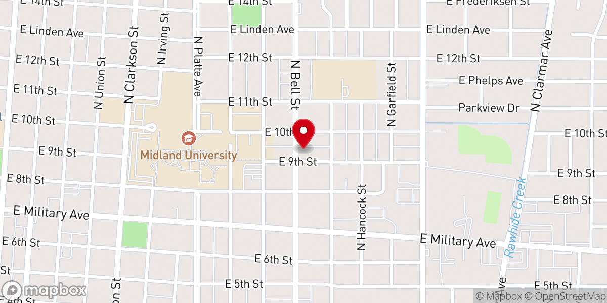 Map showing location of Calvary Baptist Church