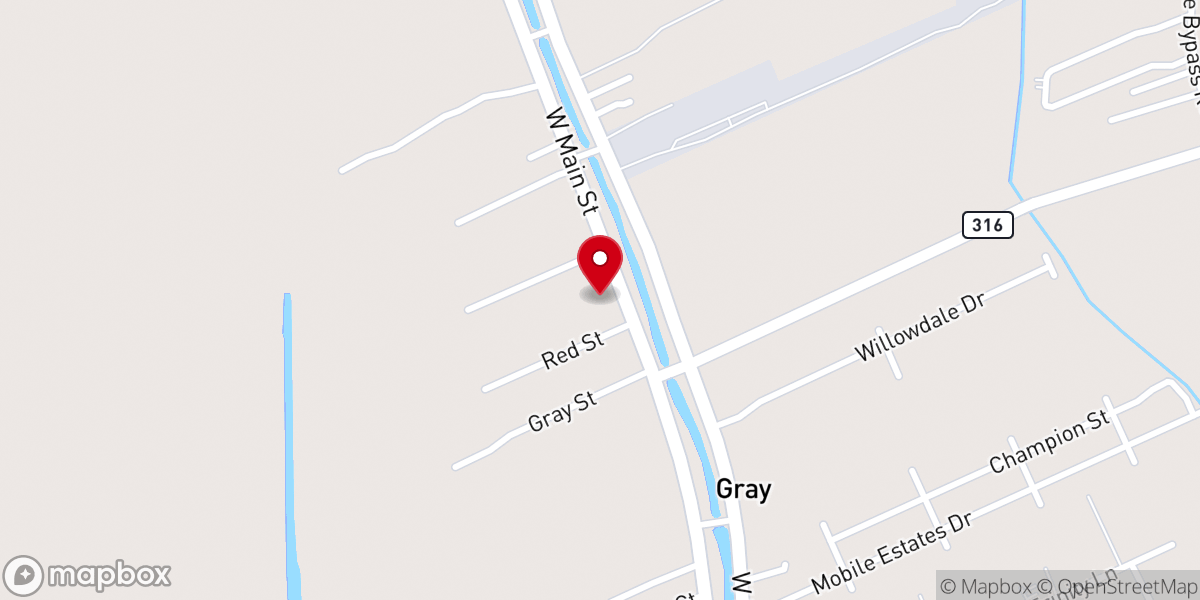 Map showing location of Mt Olive Baptist Church