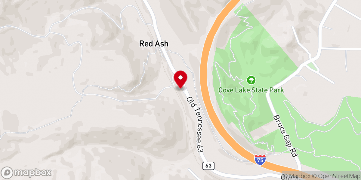 Map showing location of Red Ash Missionary Baptist Church