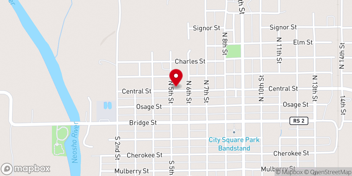 Map showing location of St Joseph's Catholic Church & Rectory
