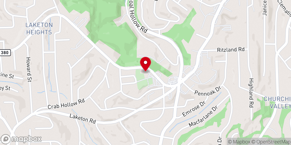 Map showing location of Hebron Church