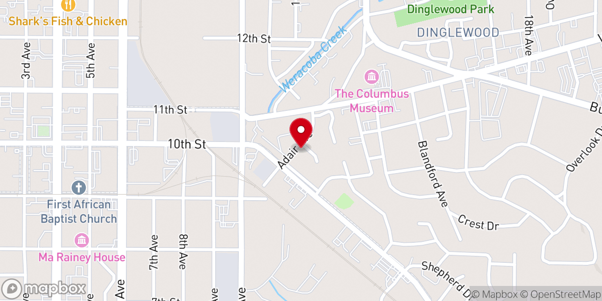 Map showing location of Lewis Memorial Baptist Church