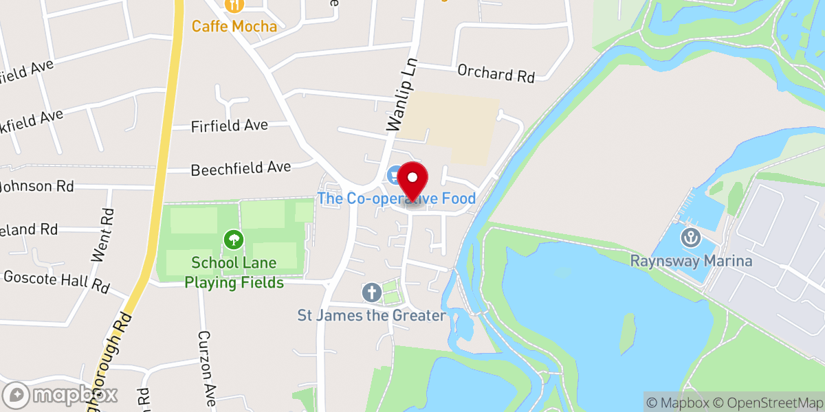 Map showing location of St. Theresa's Roman Catholic Church
