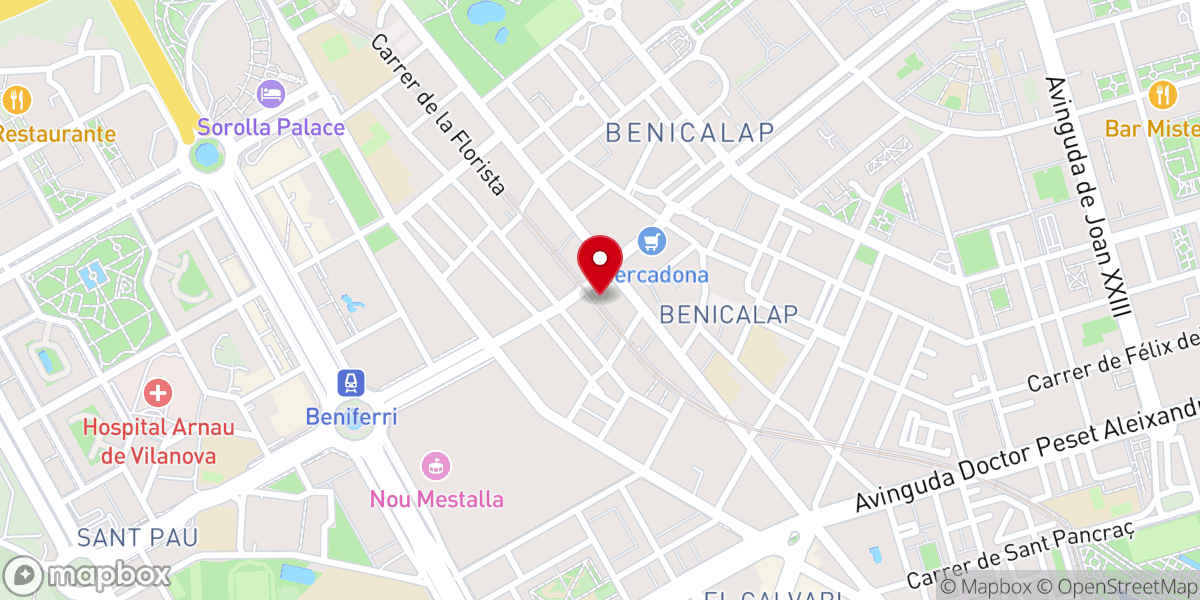 Map showing location of Iglesia Maranatha Valencia