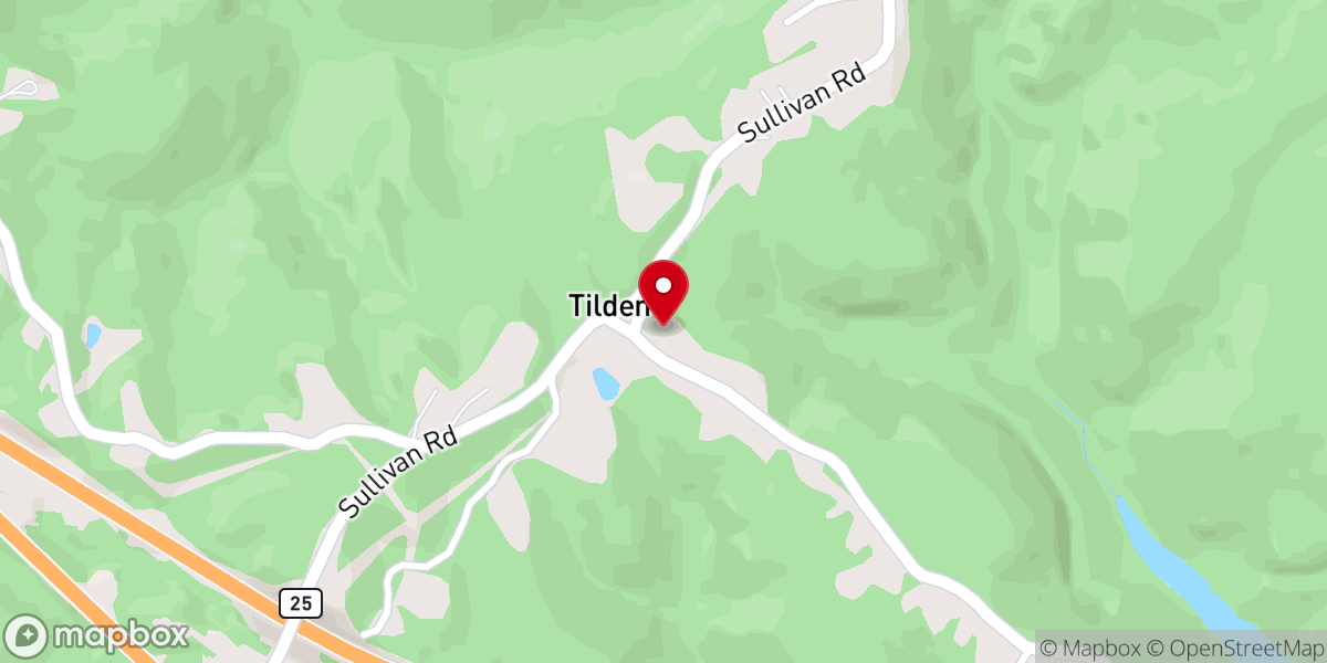 Map showing location of Tilden Community Church