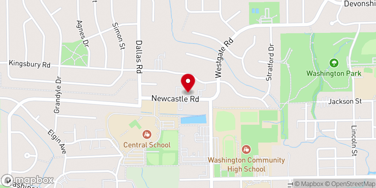 Map showing location of Washington Christian Village