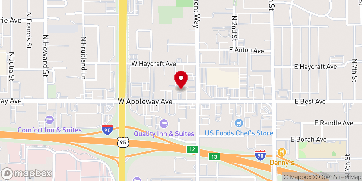 Map showing location of Potter's House Christian Church