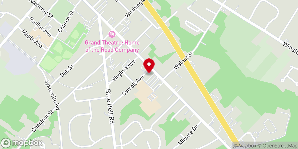 Map showing location of Queen of Peace